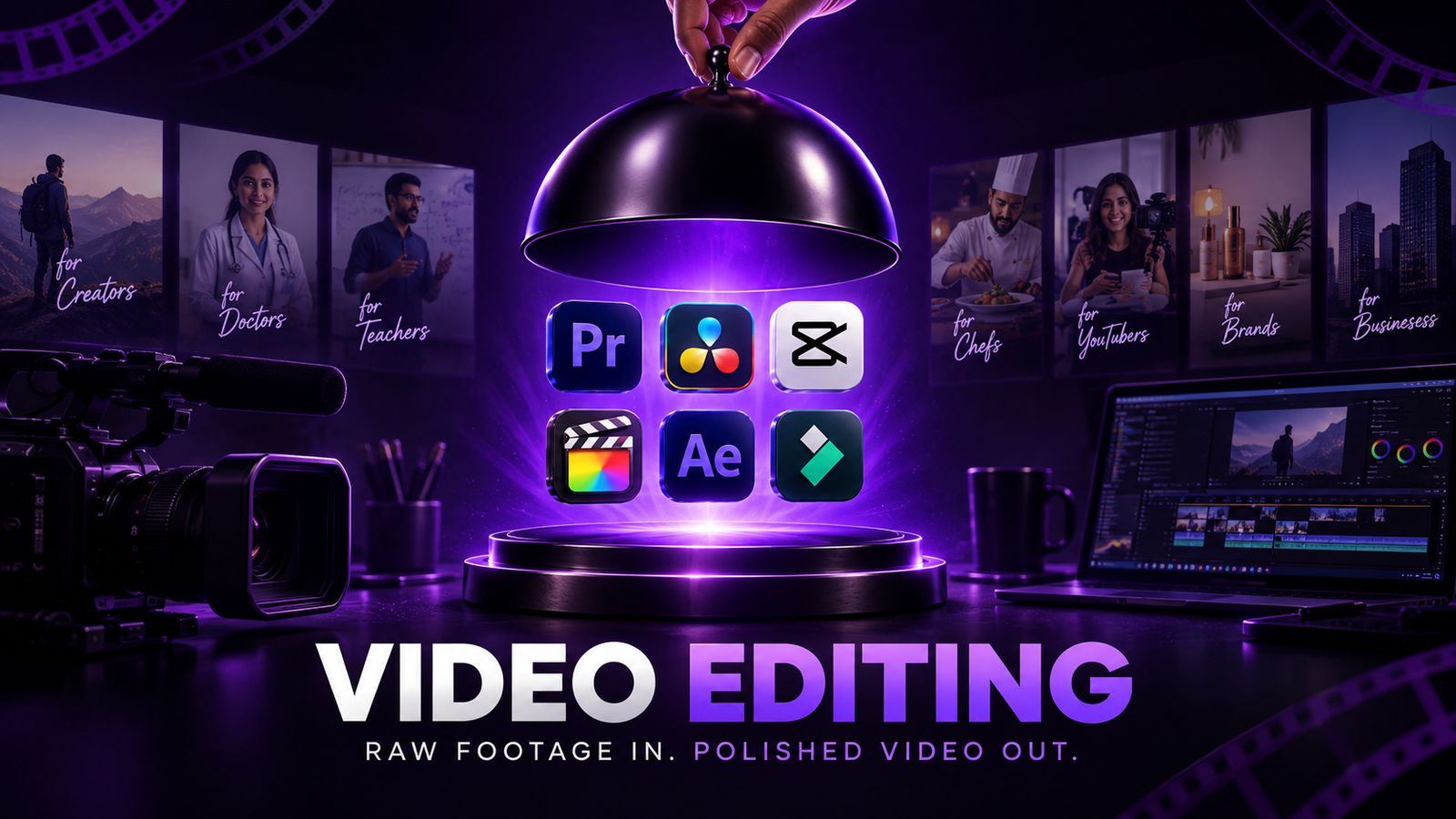 ve your raw footage the finish it deserves. We turn your raw videos into polished, engaging content with professional editing, smooth cuts, storytelling, colour grading, sound design, motion graphics, subtitles and platform-ready formats. Whether you’re a doctor, teacher, chef, YouTuber, creator, brand or business owner, simply send us your footage. We can edit Reels, YouTube videos, podcasts, interviews, promotional videos, educational content and more. Choose a single video edit or a monthly editing package — and let us handle the post-production while you focus on creating. → Send Your Raw Footage